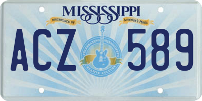 MS license plate ACZ589