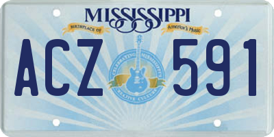 MS license plate ACZ591