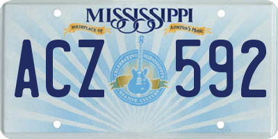 MS license plate ACZ592