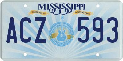 MS license plate ACZ593
