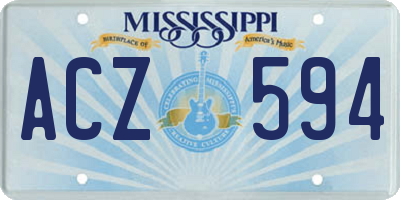 MS license plate ACZ594