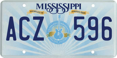 MS license plate ACZ596