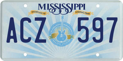 MS license plate ACZ597