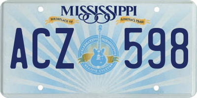 MS license plate ACZ598