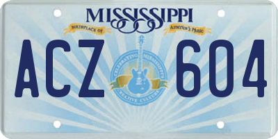 MS license plate ACZ604
