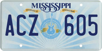 MS license plate ACZ605