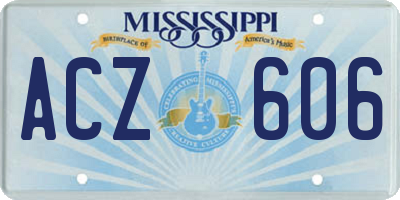 MS license plate ACZ606
