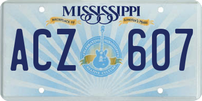 MS license plate ACZ607