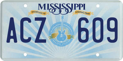 MS license plate ACZ609