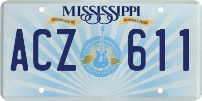 MS license plate ACZ611