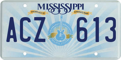 MS license plate ACZ613