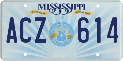 MS license plate ACZ614