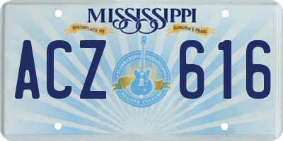 MS license plate ACZ616