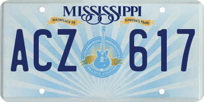 MS license plate ACZ617