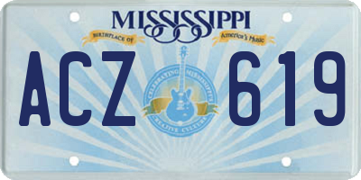 MS license plate ACZ619