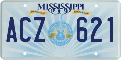 MS license plate ACZ621