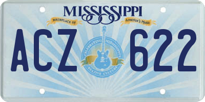 MS license plate ACZ622