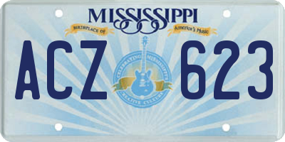 MS license plate ACZ623