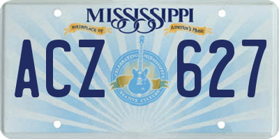 MS license plate ACZ627