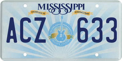 MS license plate ACZ633