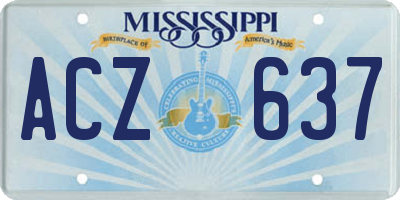 MS license plate ACZ637