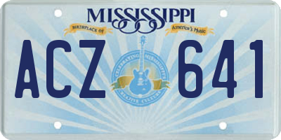 MS license plate ACZ641