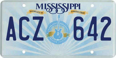 MS license plate ACZ642