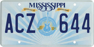 MS license plate ACZ644