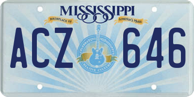 MS license plate ACZ646