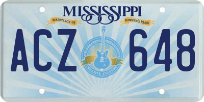MS license plate ACZ648