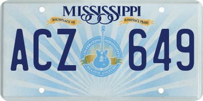 MS license plate ACZ649