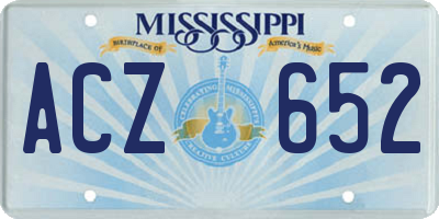MS license plate ACZ652