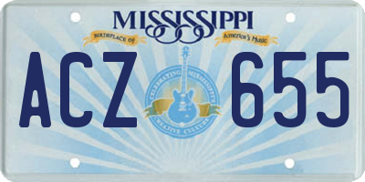 MS license plate ACZ655