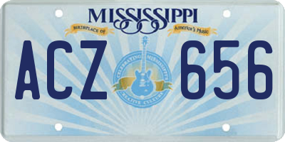 MS license plate ACZ656