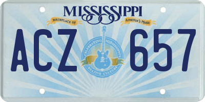MS license plate ACZ657