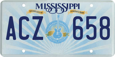 MS license plate ACZ658