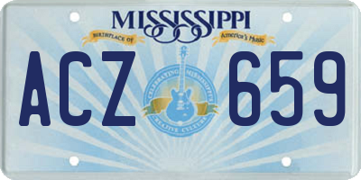 MS license plate ACZ659