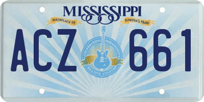 MS license plate ACZ661