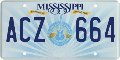 MS license plate ACZ664