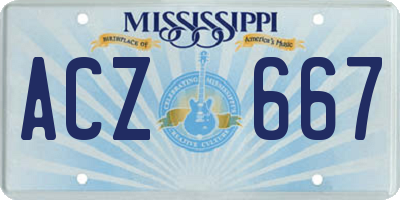 MS license plate ACZ667