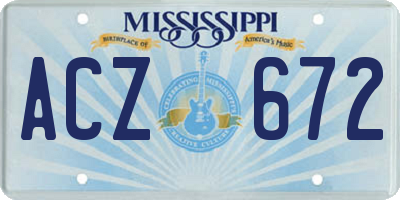 MS license plate ACZ672