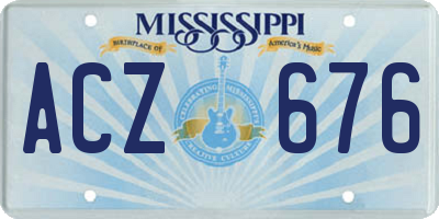 MS license plate ACZ676