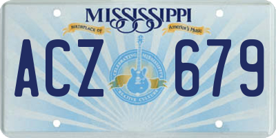 MS license plate ACZ679