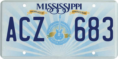MS license plate ACZ683