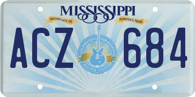 MS license plate ACZ684