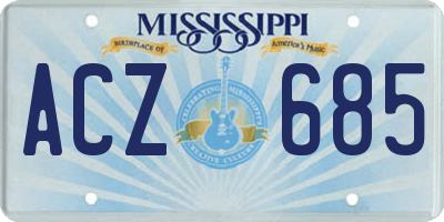 MS license plate ACZ685