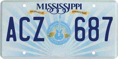 MS license plate ACZ687