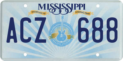 MS license plate ACZ688