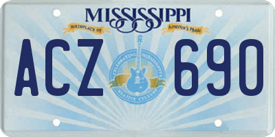 MS license plate ACZ690