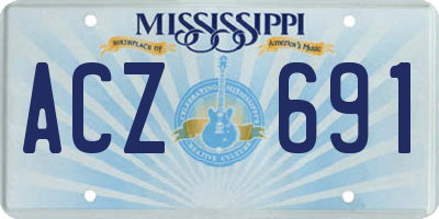 MS license plate ACZ691